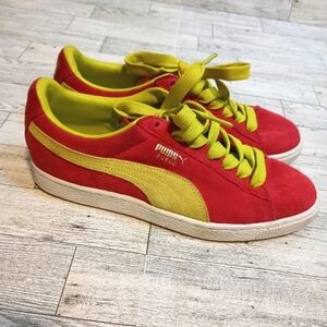Men’s Puma Suede Classic Sneakers Sz 5.5 Red Yellow